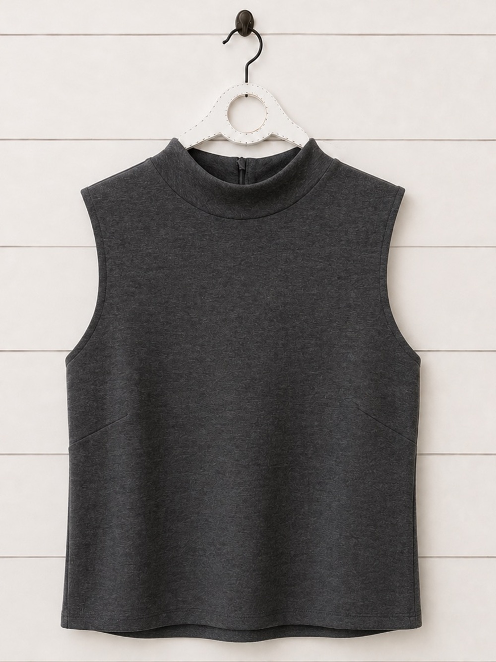 J. Crew Charcoal Sleeveless Mock-Neck Tank